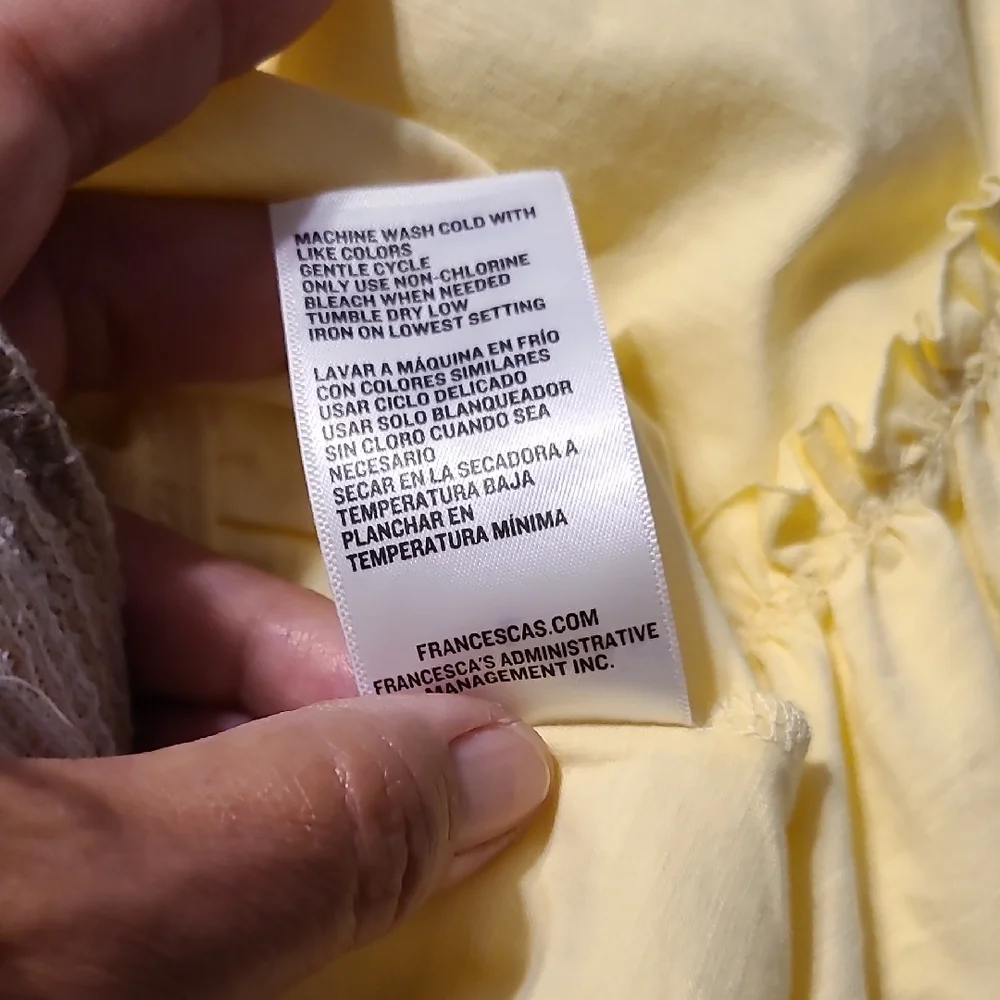 Francesca's Collections Light Yellow Ruffled Blouse - Picture 8 of 8